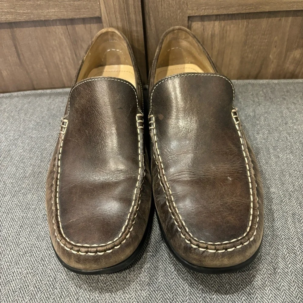 Ecco Classic Moc 2.0 Slip On Men's Brown Loafers Leather size 42 US 8-8.5